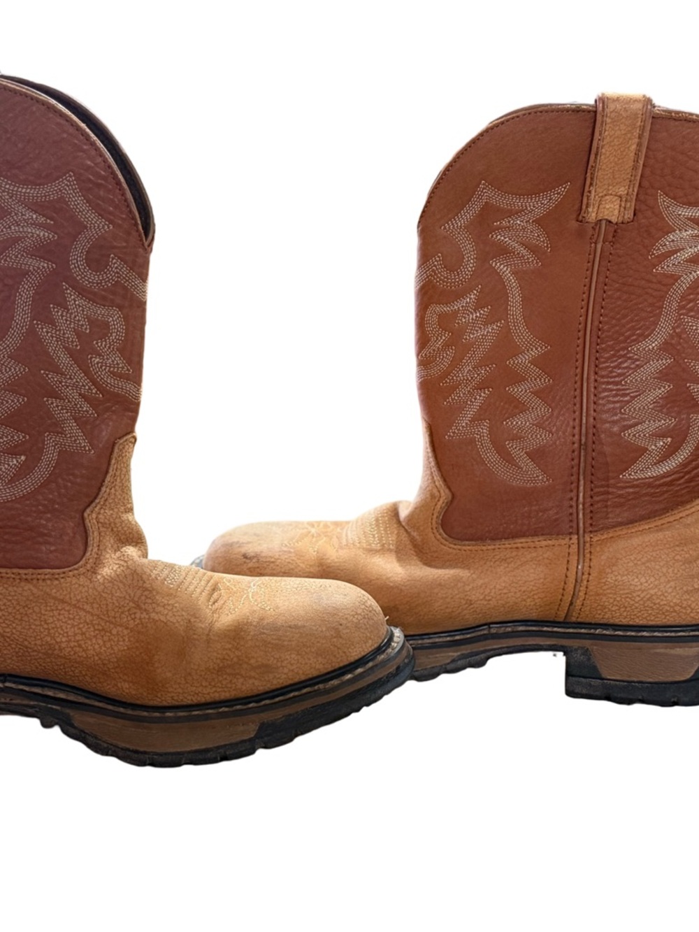 Rocky Two-Tone Brown and Tan Western Cowboy Boots